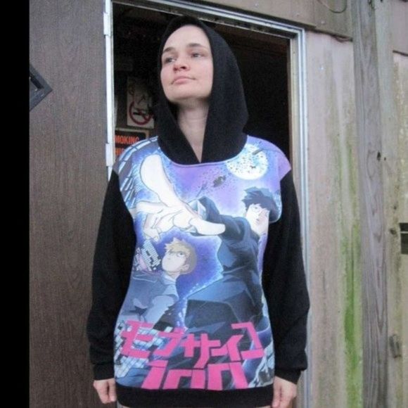 Medium Mob Psycho 100 Anime Hooded Sweater Supernatural Onepunchman Psychic ONE - Picture 1 of 8